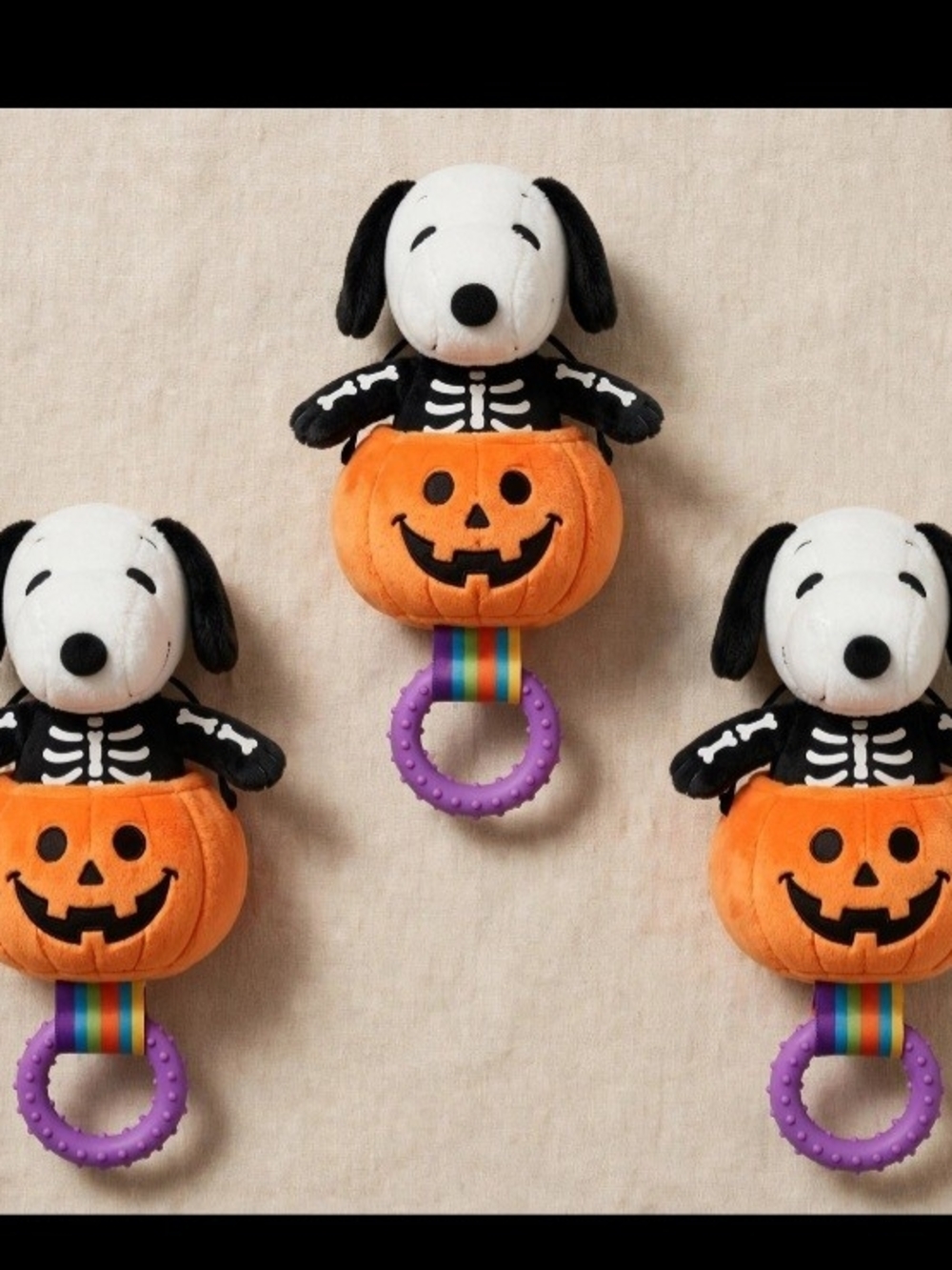 Peanuts Halloween Snoopy Pumpkin Rattle - Orange, Black, White & Purple